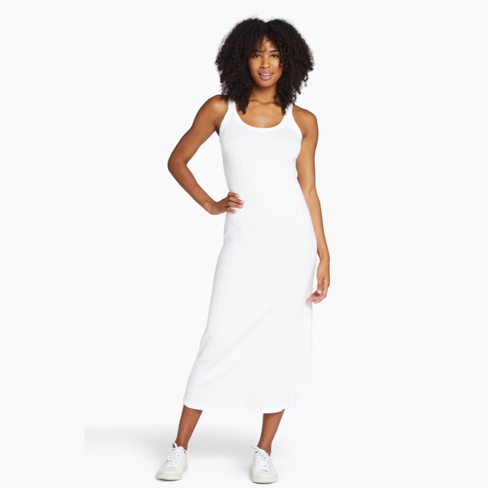 Vitamin A West White Cotton Blend Maxi Dress Size Large